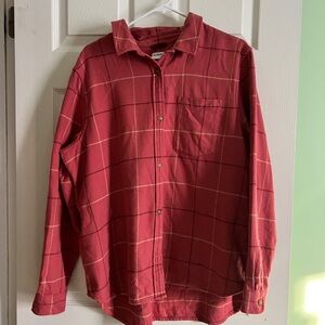 L.L. Bean Rose Plaid Relaxed Fit Shirt Size XL
